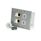 Leviton 35249-TLN 15A 2-Gang Low Voltage Floor Box Nickel