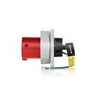 Leviton 360B7WLEV 60 Amp Pin & Sleeve Inlet-Red