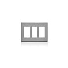 Leviton 80311-GY Screwless 3 Gang Plate