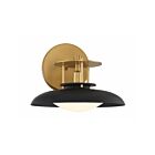 Savoy House Gavin 9-1686-1-143 1-Light Matte Black with Warm Brass Accents Wall Sconce