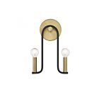 Savoy House Archway 9-5531-2-143 2-Lights Matte Black with Warm Brass Wall Sconce