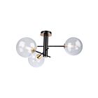 Artcraft AC11763VB Aurelia 3-Lights 120W Matte Black Semi Flush Mount