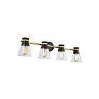 Artcraft AC11804BB Kanata 4-Lights 240W Black Bath Light