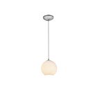 Access Lighting Japanese Lantern 28085-1C-BS-WHTLN 1-Light 100W Brushed Steel Pendant