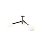 Artcraft Ravello AC10973VB 3 Lights Black Harvest Brass 40W Semi Flush Mount