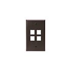 Leviton 41080-4BP 4-Port Brown S-G Wallplate