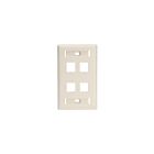Leviton 42080-4TL 4-Port Extender Id Light Almond Wallplate