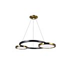 CWI Lighting Deux Lunes 1215P37-2-625 Brass And Pearl Black 21W LED Chandelier