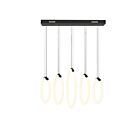 CWI Lighting Hoops 1273P23-5-101-RC Black 5 Lights 210W Chandelier