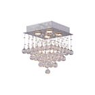 CWI Lighting Square 6601C12C-S Chrome 4 Lights 140W Flush Mount