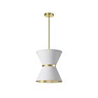 Dainolite Caterine CTN-121P-AGB-692 1 Light White and Gold 100W Incandescent Pendant
