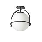 Dainolite Paola PAO-121SF-MB 1-light 60W Matte Black Incandescent Semi-Flush