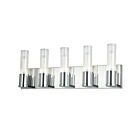 Dainolite TBE-225W-PC Tube 5-Lights 60W Polished Chrome Incandescent Vanity light