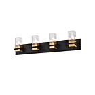 Dainolite VER-324W-MB-AGB Veronica 4-Lights 240W Matte Black Vanity Light