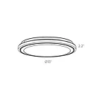 Dals Lighting CFG13-CC-GD 32W Gold Flush Mount