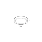 Dals Lighting CFLEDR06-CC-WH 40W White LED Flush Mount