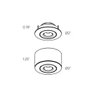 Dals Lighting LEDRDM1-SBA 1.1W Sandblasted Aluminum 2" LED Mini Puck Light