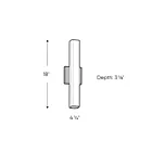 Dals Lighting LEDVAN001-CC-18SN 16W Satin Nickel LED Vanity Light