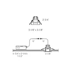 Dals Lighting RGR2SQ-CC-BK 8W 2" Black Square Regressed Recessed Light
