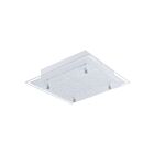 Eglo Priola 201296A 1-Light White and Satin Nickel Ceiling Light