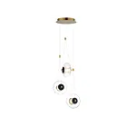 ET2 Lighting E24033-24BKNAB Amulet 3-Lights 28.5W Black/Natural Aged Brass Pendant