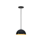 ET2 Lighting E24902-GBGLD Hemisphere 1-Light 15W Gloss Black/Gold Pendant