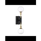 Kendal Lighting AMBIENCE PF100-2LWL-BLK-BRS Black 2-Lights 80W Wall Sconce