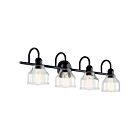Luminaire de vanité Kichler 45974BK 4.-lumières 300W Noir
