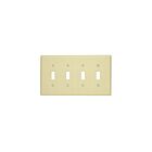 Leviton PJ4-I Wallplate 4 Gang Ivory Pb1/25/100