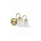 Livex Lighting 1072-02 Riviera 2-Lights 200W Polished Brass Bath Vanity Light