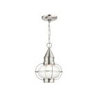 Livex Lighting 26910-91 Newburyport 1-Light 100W Brushed Nickel Outdoor Pendant Light