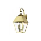 Livex Lighting 27215-08 Wentworth 2-lights 120W Natural Brass Outdoor Wall Lantern