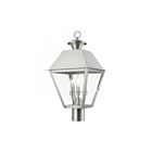 Livex Lighting Wentworth 27219-91 3-Lights 180W Brushed Nickel Outdoor Post Top Lantern