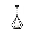 Livex Lighting Prism 40923-04 3-Lights 180W Black with Brushed Nickel Cluster Convertible Semi Flush Mount or Pendant