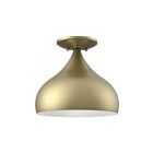 Livex Lighting Amador 40980-01 1-Light 40W Antique Brass Semi Flush Mount