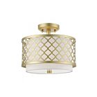 Livex Lighting 41107-33 Arabesque 2-Lights 80W Soft Gold Semi Flush Mount