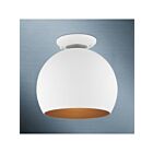 Livex Lighting Piedmont 43390-03 1-Light 40W White with Brushed Nickel Accents Semi Flush Mount