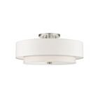Livex Lighting Meridian 45799-91 6-Lights 360W Brushed Nickel Semi Flush Mount