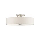 Livex Lighting Meridian 45848-91 6-Lights 360W Brushed Nickel Semi Flush Mount