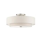 Livex Lighting Meridian 45849-91 6-Lights 360W Brushed Nickel Semi Flush Mount