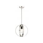 Livex Lighting 46413-91 Modesto 1-Light 60W Brushed Nickel with Black Accents Pendant