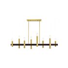 Livex Lighting 46868-12 Helsinki 8-Lights 480W Satin Brass with Bronze Accents Chandelier