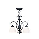 Livex Lighting Brookside 4773-04 3-Lights 300W Black Convertible Semi Flush Mount or Chandelier