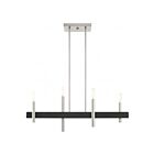 Livex Lighting 49334-91 Denmark 4-Lights 240W Brushed Nickel with Bronze Accents Chandelier