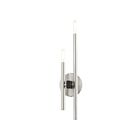 Livex Lighting Denmark 49342-91 120W 2-Lights Brushed Nickel with Black Accents Wall Sconce