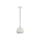Livex Lighting 49541-03 Chantilly 1-Light 60W White with Brushed Nickel Accents Pendant