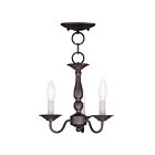Livex Lighting Williamsburgh 5009-07 3-Lights 180W Bronze Convertible Semi Flush Mount or Chandelier