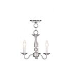 Livex Lighting Williamsburgh 5009-91 3-Lights 180W Brushed Nickel Convertible Semi Flush Mount or Chandelier