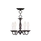 Livex Lighting Williamsburgh 5011-07 5-Lights 300W Bronze Convertible Semi Flush Mount or Chandelier