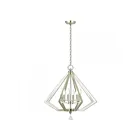 Livex Lighting 50666-35 Diamond 6-Lights 360W Polished Nickel Chandelier
